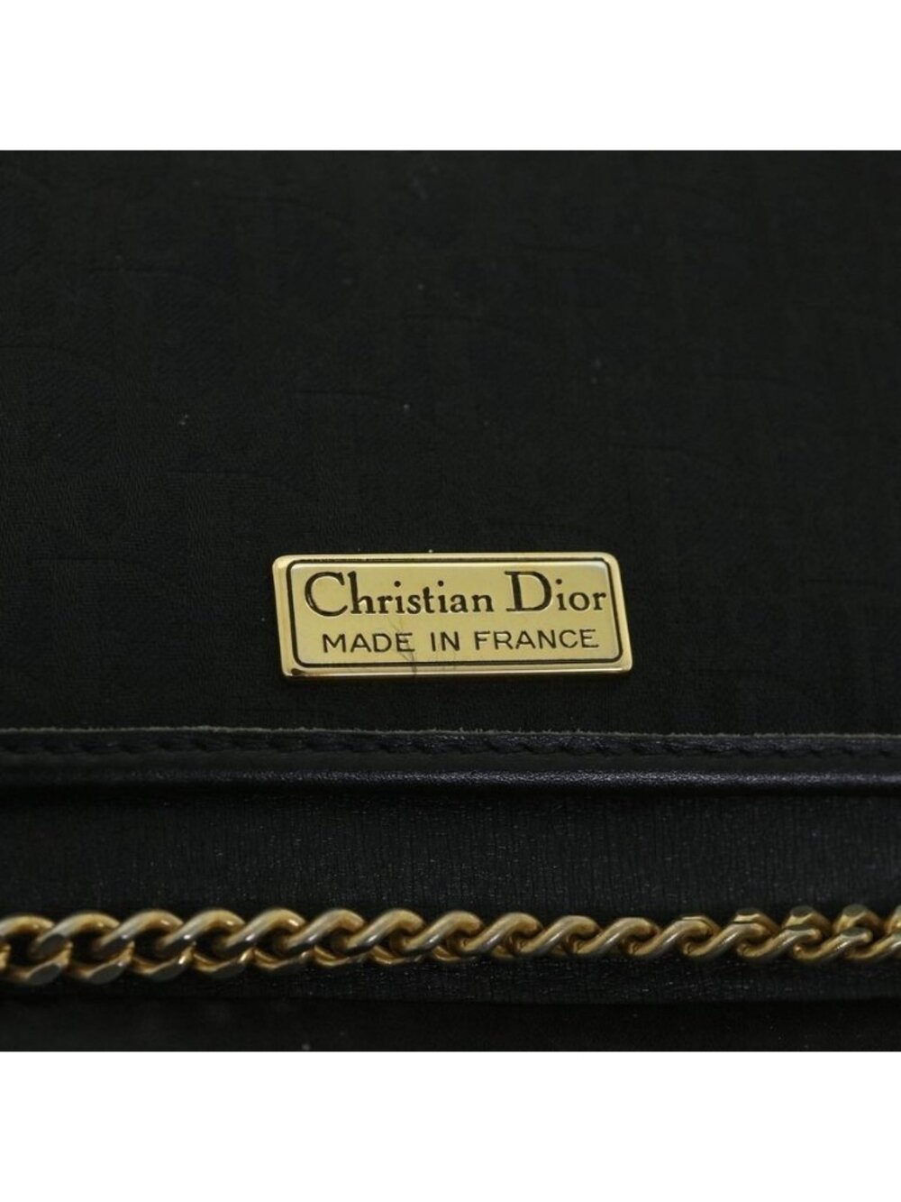 Authentic Christian Dior Trotter Canvas Chain Shoulder Bag Black - Picture 3 of 16